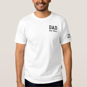 Custom Embroidered Dad Shirt With Sleeve Kids Name
