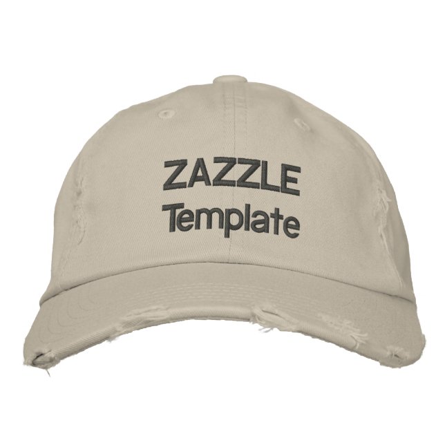 Custom Embroidered Distressed Baseball Cap Blank (Front)