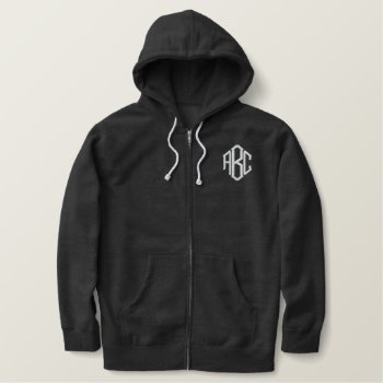 Custom Embroidered Initials Embroidered Hoodie by nadil2 at Zazzle