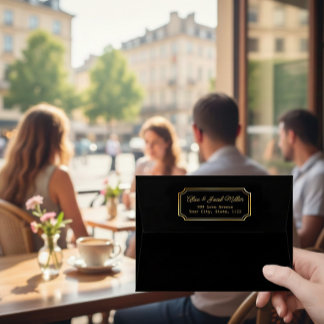 Custom Embroidered-Style Liner Black Envelope