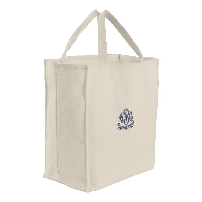 Custom Embroidered Tote Bag (Angled)