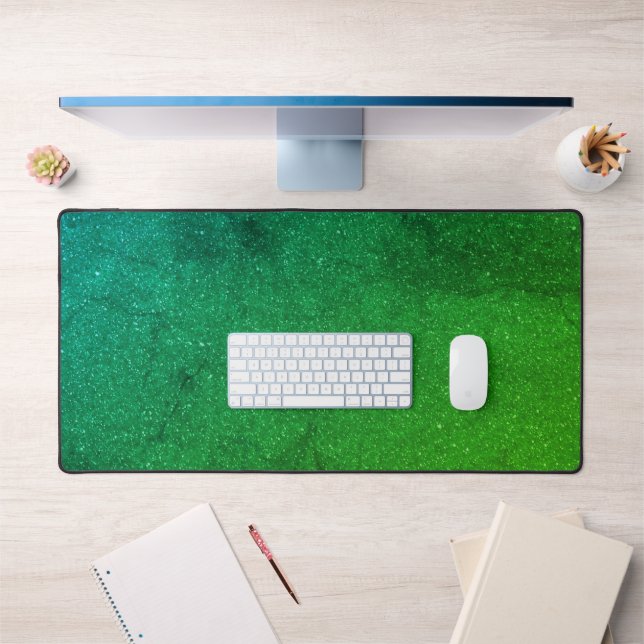 Custom Emerald Gradient Desk Mat - Sleek & Fresh (Office 1)