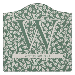 Custom Emerald Green Flower bride wedding Door Sign