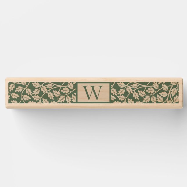 Custom Emerald Green Flower frame monogram Topple Tower (Front)