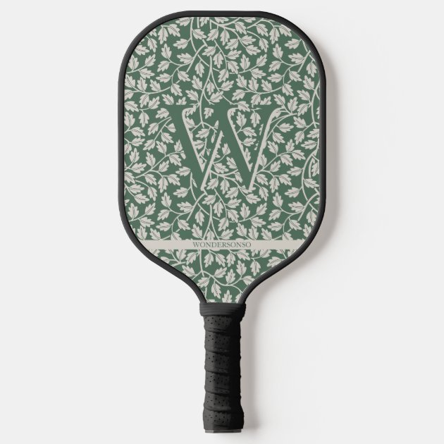 Custom Emerald Green Flower Pickleball Paddle