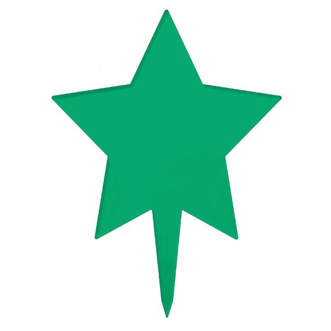 Custom Emerald Green Star Cake Pick (Front)