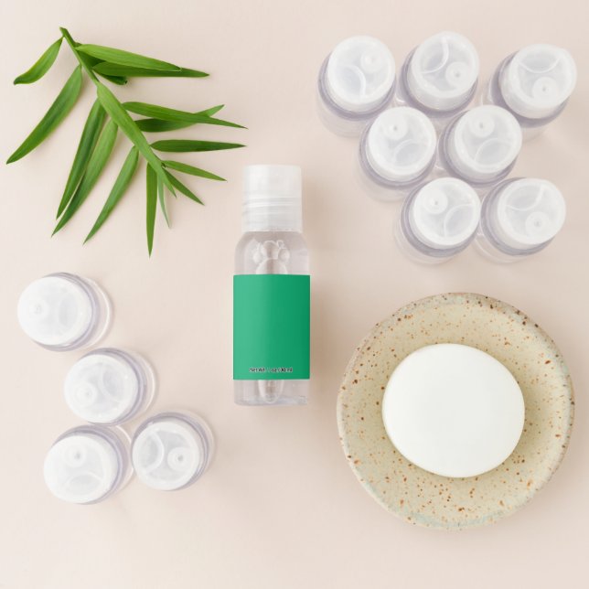 Custom Emerald Travel Bottle – 1 oz Refillable Hand Sanitizer (Laydown)