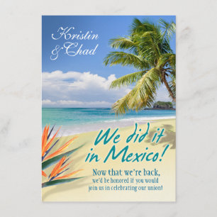 CUSTOM EMERALD WATERS (Mexico) wedding Invitation