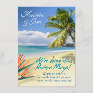 CUSTOM EMERALD WATERS (Riviera Maya) wedding Invitation