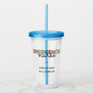Custom Emergency Nurse ER Nurse Personalized Gift Acrylic Tumbler