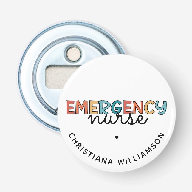 Custom Emergency Nurse ER Nurse Personalized Gifts Bottle Opener (Front)