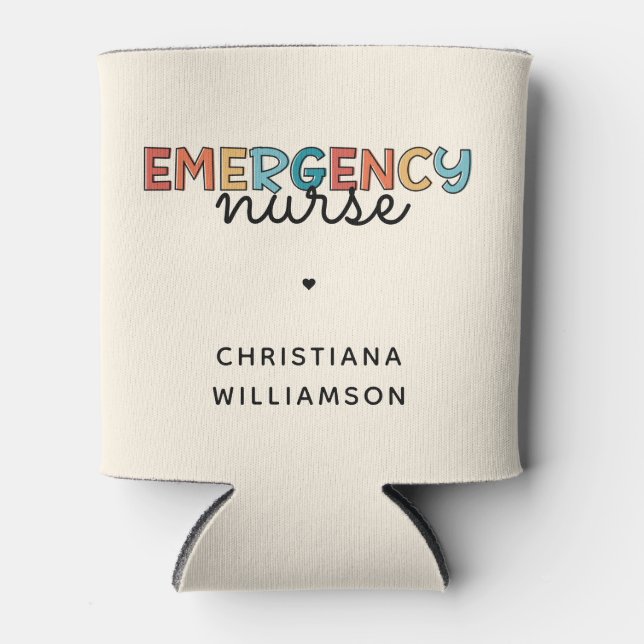 Custom Emergency Nurse ER Nurse Personalized Gifts Can Cooler (Front)