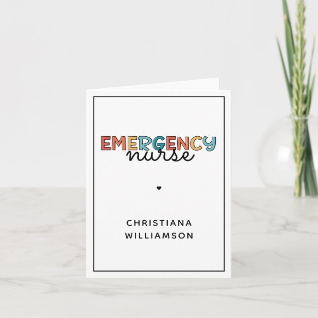 Custom Emergency Nurse ER Nurse Personalized Gifts Card (Front)