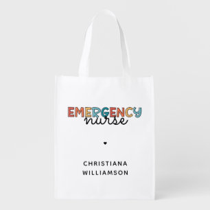 Custom Emergency Nurse ER Nurse Personalized Gifts Grocery Bag