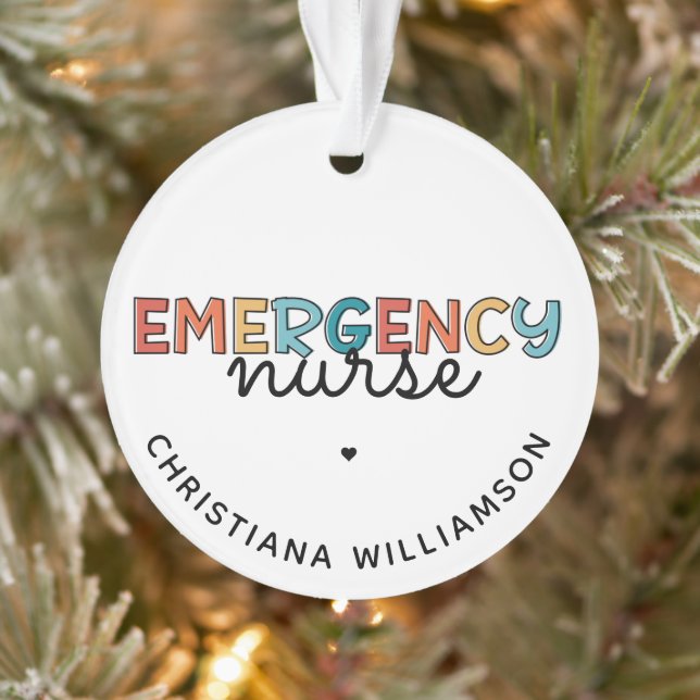 Custom Emergency Nurse ER Nurse Personalized Gifts Ornament (Tree)