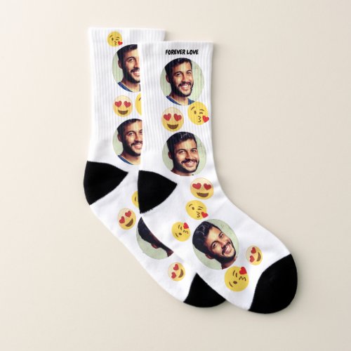 Custom emoji photo socks