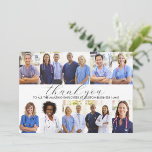 Custom Employee Appreciation 8 Photo Collage Thank You Card