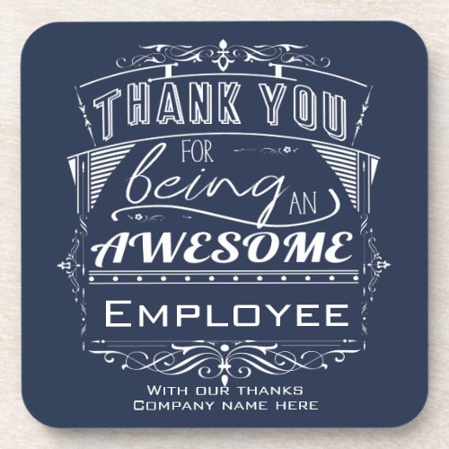 Custom Employee Appreciation Thank You Beverage Coaster