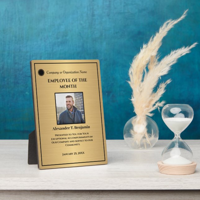 Custom Employee Awards Plaque Photo Personalize (Side)
