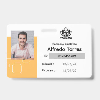 Custom Employee Badge, Name Photo, Corporate, Logo Badge
