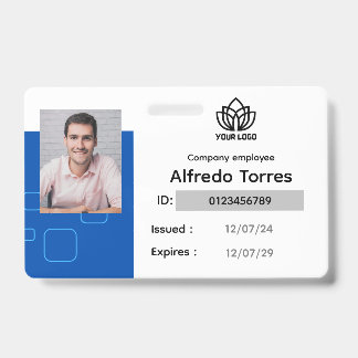 Custom Employee Badge, Name Photo, Corporate, Logo Badge