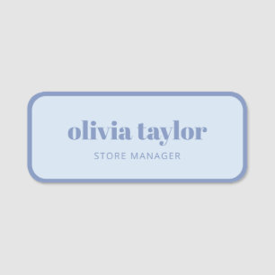 Custom Employee Business Purple Blue Staff Cute Name Tag