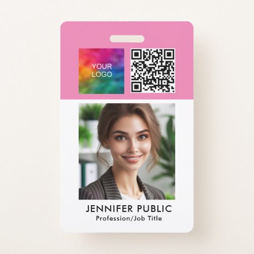 Custom Employee Company QR Code Logo Template Badge