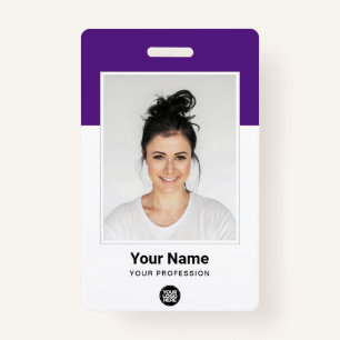 Custom Employee huge Photo Qr Bar Code Logo Name Badge