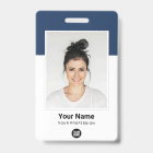 Custom Employee huge Photo Qr Bar Code Logo Name