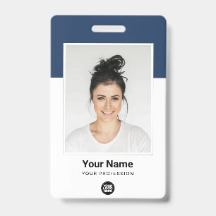 Custom Employee huge Photo Qr Bar Code Logo Name Badge