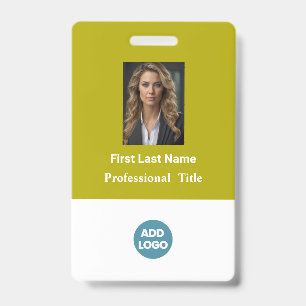 Custom Employee ID Badge - Name, Photo, Logo,..