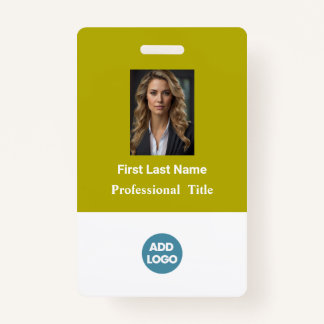 Custom Employee ID Badge - Name, Photo, Logo,..