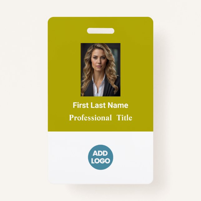 Custom Employee ID Badge - Name, Photo, Logo,.. (Front)