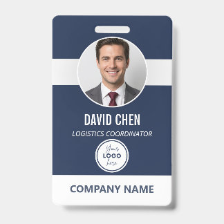 Custom Employee ID Badge with Photo and Logo