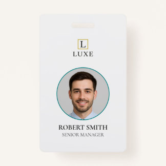 Custom Employee ID Badge with Photo & Barcode