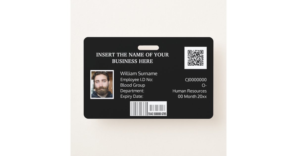 Custom Photo ID Badge with Bar Code
