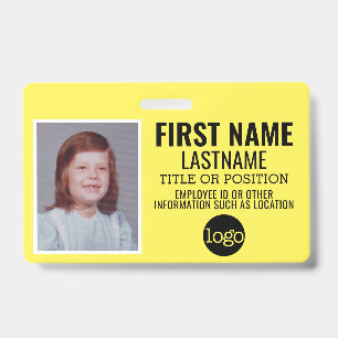 Custom Employee ID - Photo, Bar Code, Logo, Name Badge