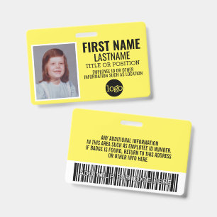 Custom Employee ID - Photo, Bar Code, Logo, Name Badge