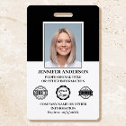 Custom Employee ID Photo Logo Modern Black