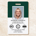 Custom Employee ID Photo Logo Modern Dark Green