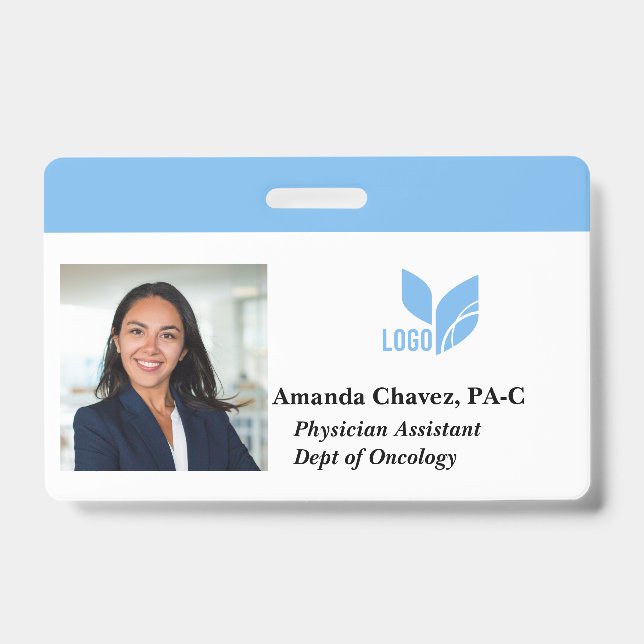 Custom Employee ID Photo Name Badge (Front)