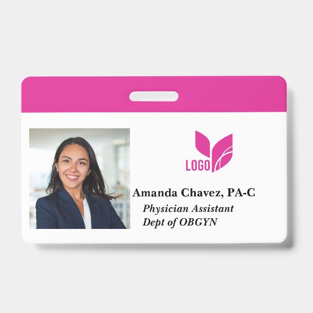 Custom Employee ID Photo Name Badge (Front)