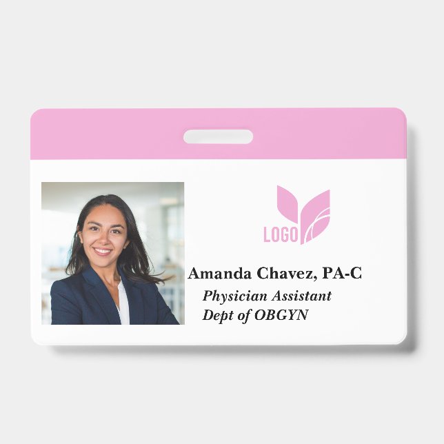 Custom Employee ID Photo Name Badge (Front)