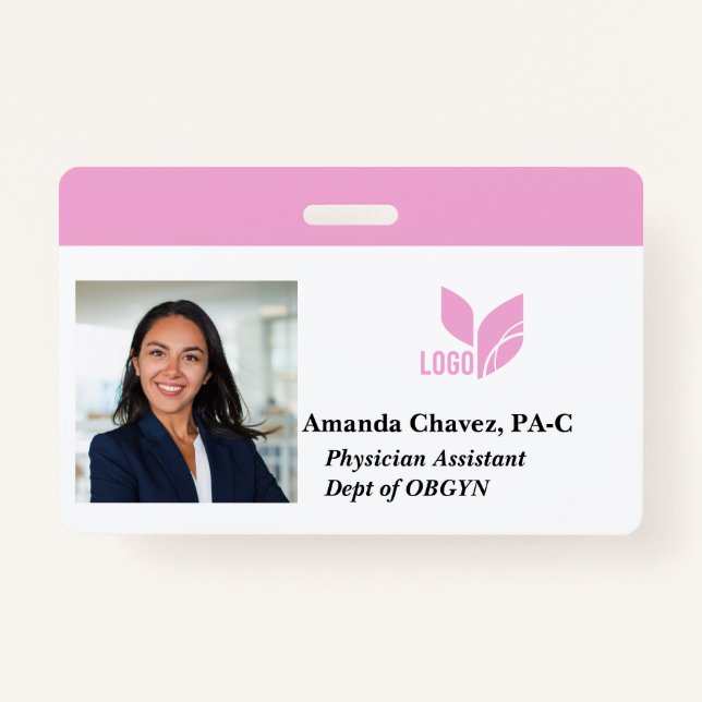 Custom Employee ID Photo Name Badge (Front)