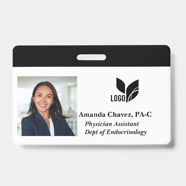 Custom Employee ID Photo Name Badge (Front)