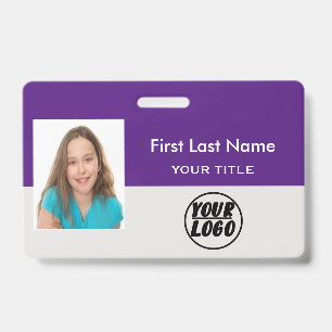 Custom Employee Logo & Photo & Bar Code name  Badge