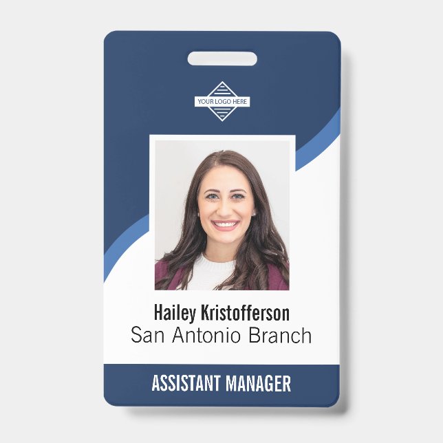 Custom Employee Logo Photo ID Name Badge (Front)