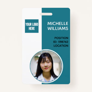 Custom employee logo photo name ID Badge