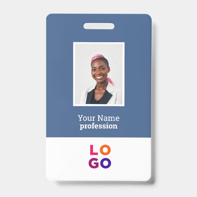Custom Employee Logo, Photo, Qr Code, Name Badge (Front)