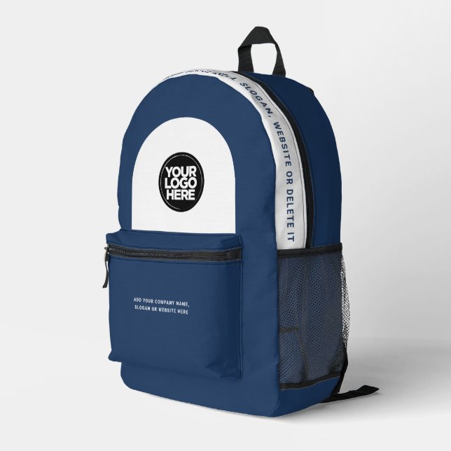 Custom Employee Logo, Text, Slogan, Website Printed Backpack (Back Corner Right)